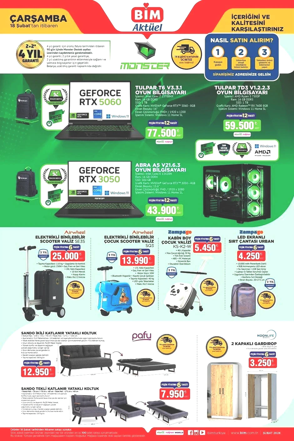 18 ŞUBAT ÇARŞAMBA BİM EVE TESLİM KATALOĞU 18 ŞUBAT ÇARŞAMBA BİM EVE TESLİM KATALOĞU